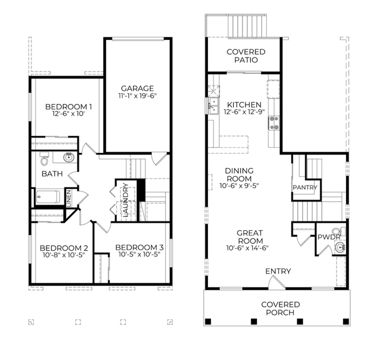 The Seward home design by Azure Northwest, featuring a 1,470-square-foot layout with three bedrooms, one-and-a-half bathrooms, and a one-car garage. A smart design prioritizing affordability and functionality, from ImageArts Productions and NHTI